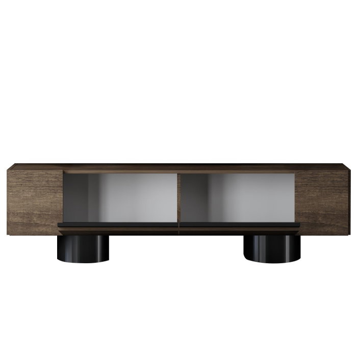 Hanah Home Soporte para TV Nogal y Negro 180cm Ancho, 50cm Alto, 30cm Profundidad